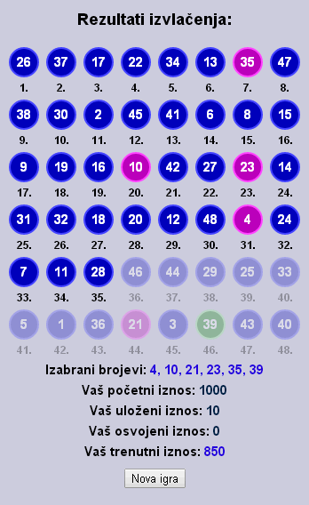 lucky six simulacija - screenshot.png